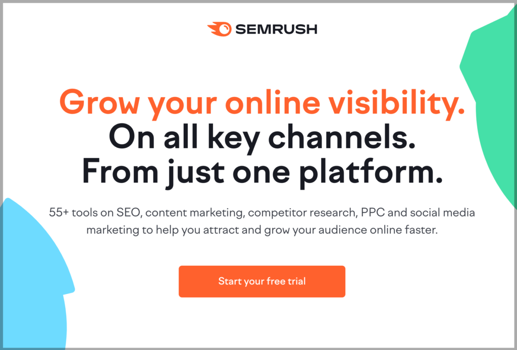 SEMrush keyword research tool for content optimization