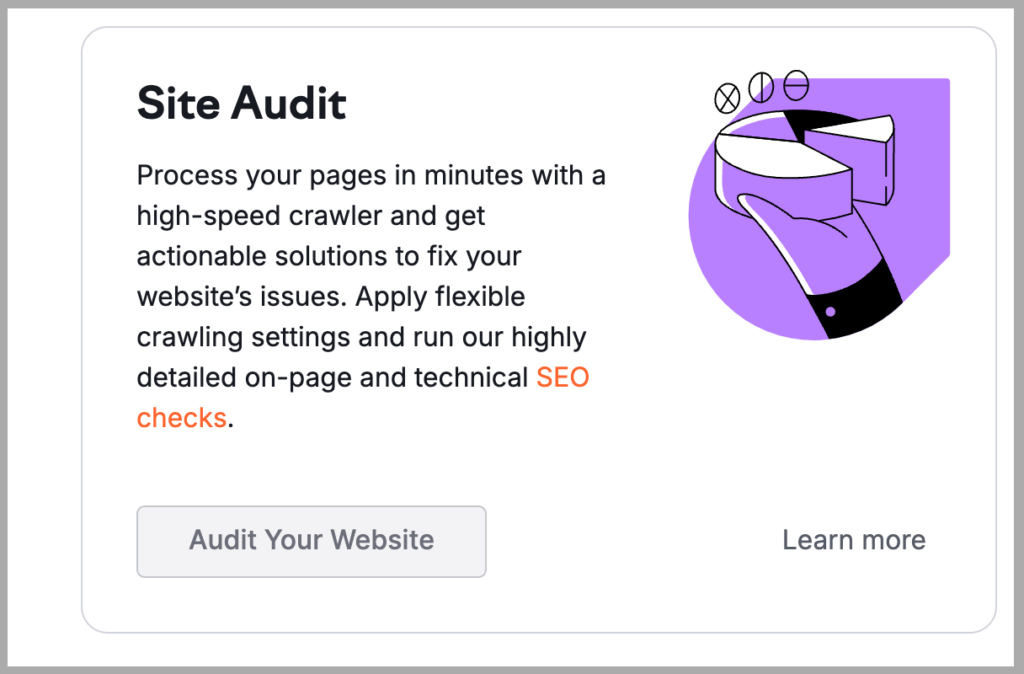 EMrush site audit showing technical SEO issues