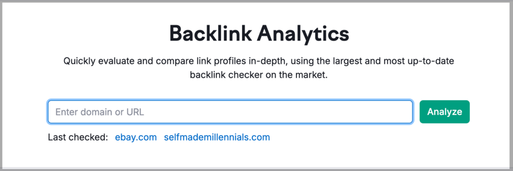 largest and most up-to-date backlink checker on the market