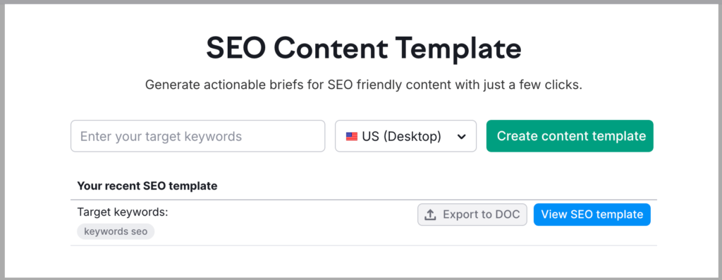 Generate actionable briefs for SEO friendly content with just a few clicks.