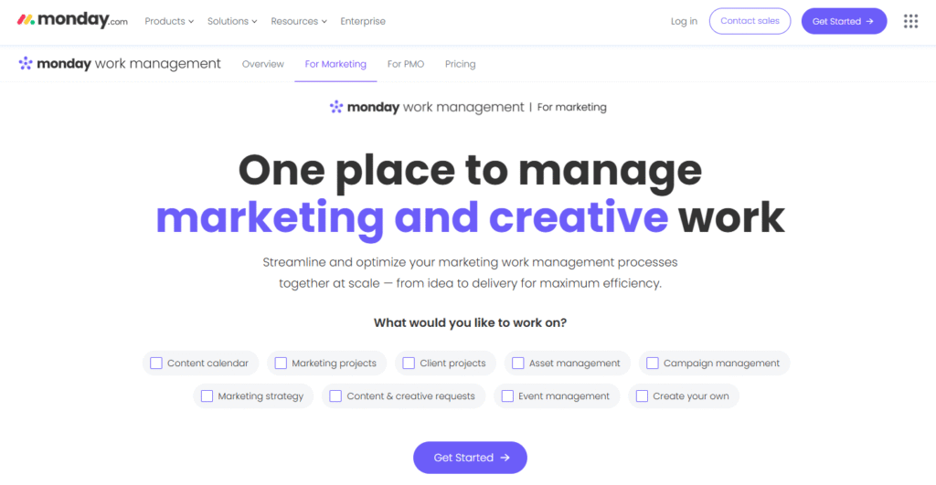 monday the top marketing and creative work space
